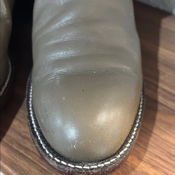 Justin Classic Taupe/Grey Leather Cowboy Boots. Size 7B. EUC! - Picture 6 of 13